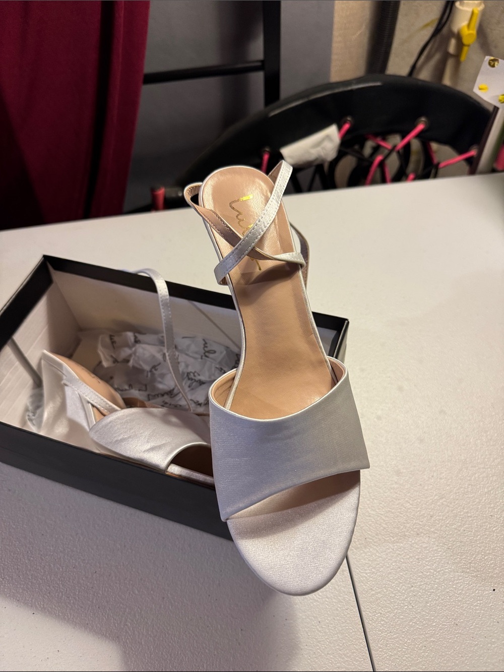 Lulu's Ivory Satin Strappy Open-Toe Heels
